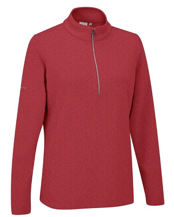 PING Lyla Half Zip Ribbed pile da donna, rich red marl