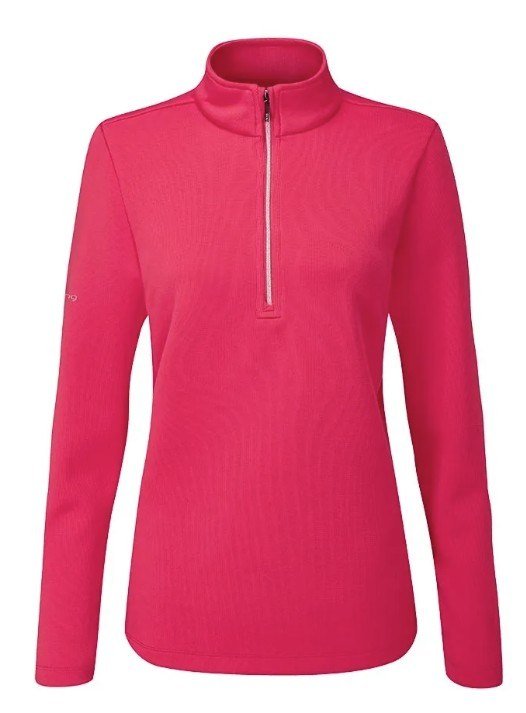 PING Lyla half zip ribbed felpa donna, rosebud