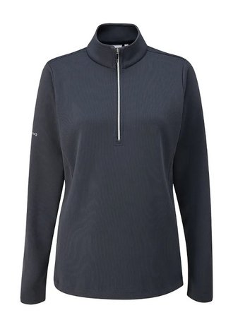 PING Lyla Half Zip Ribbed pile da donna, blu navy