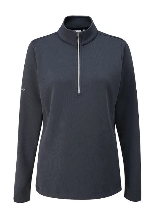 PING Lyla Half Zip Ribbed pile da donna, blu navy