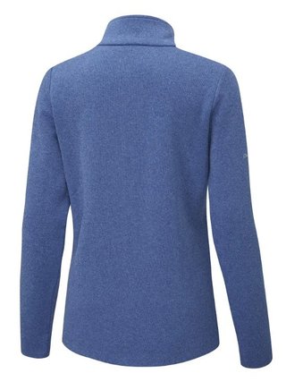 PING Lyla half zip ribbed fleece da donna, snorkel blue marl