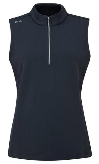 PING Lyla half zip gilet da donna, blu navy