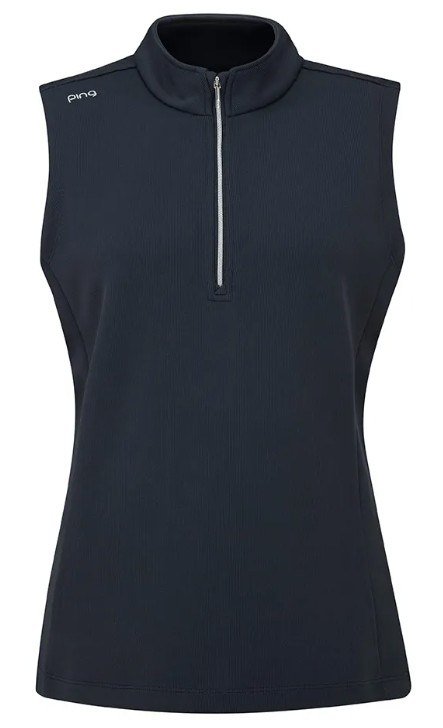 PING Lyla half zip gilet da donna, blu navy