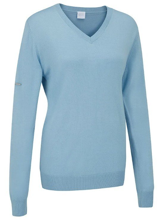 PING Tatton maglione con scollo a V da donna, azzurro cielo