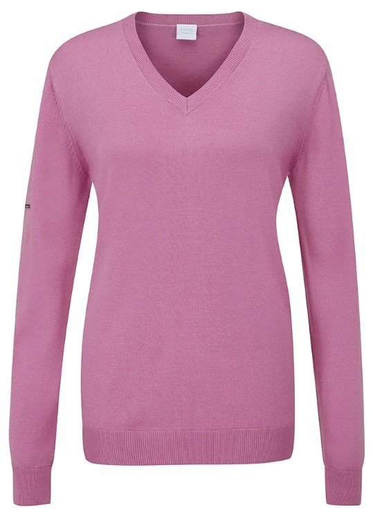 PING Tatton maglione con scollo a V da donna, rosa