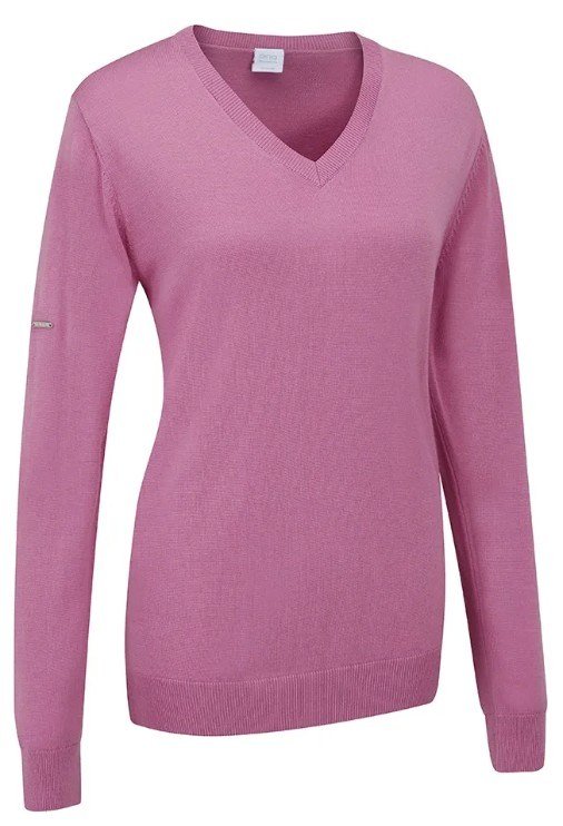 PING Tatton maglione con scollo a V da donna, rosa