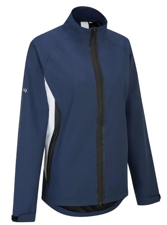 PING Stevie giacca impermeabile da donna, blu/bianco