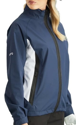 PING Stevie giacca impermeabile da donna, blu/bianco