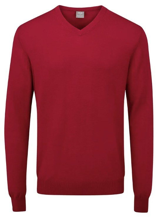 PING Sullivan maglione con scollo a V da uomo, rich red