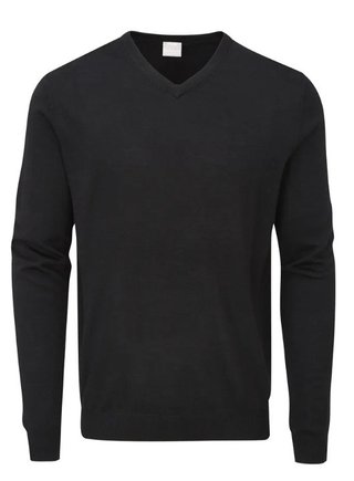 PING Sullivan maglione con scollo a V da uomo, nero