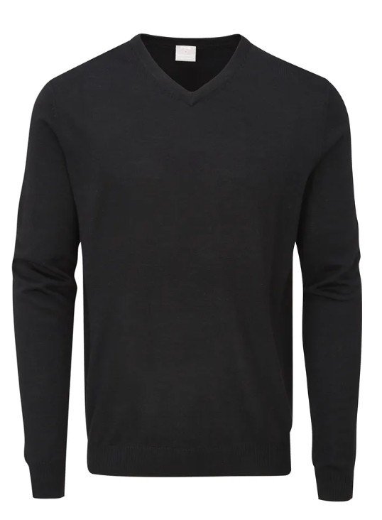 PING Sullivan maglione con scollo a V da uomo, nero