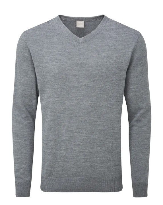 PING Sullivan maglione con scollo a V da uomo, french grey marl