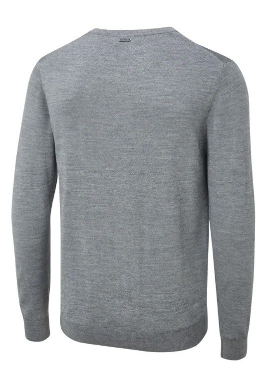 PING Sullivan maglione con scollo a V da uomo, french grey marl