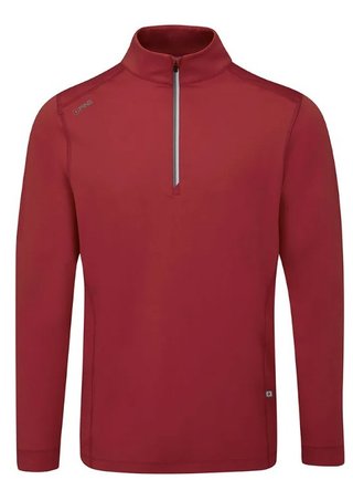 PING Latham Half Zip midlayer da uomo, rich red
