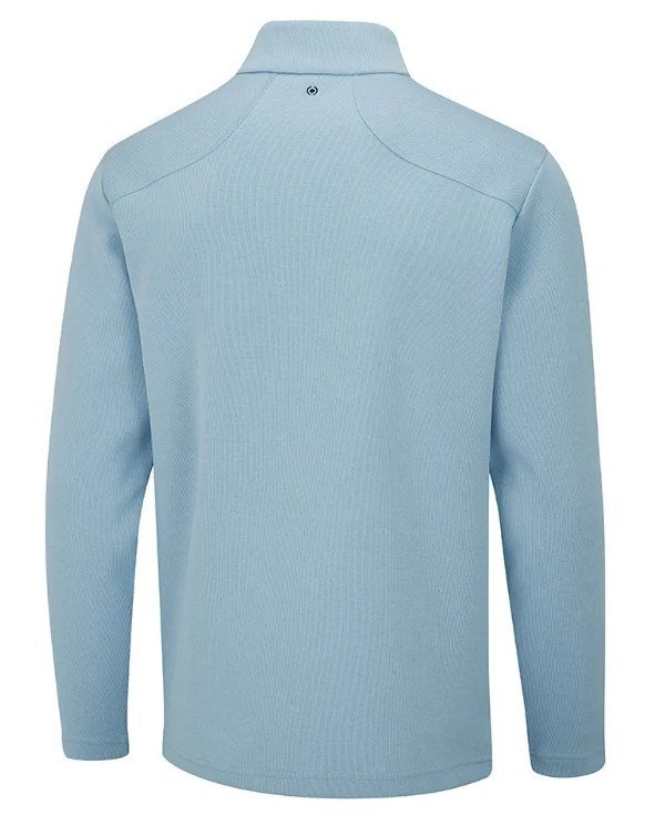 PING Ramsey half zip ribbed fleece pullover da uomo, sky blue marl