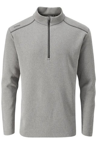 PING Ramsey half zip ribbed fleece pullover da uomo, ash marl