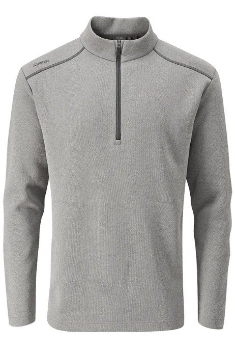 PING Ramsey half zip ribbed fleece pullover da uomo, ash marl