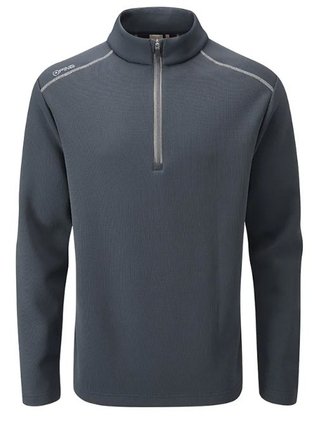PING Ramsey half zip ribbed fleece pullover da uomo, blu navy