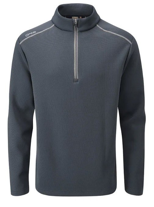 PING Ramsey half zip ribbed fleece pullover da uomo, blu navy