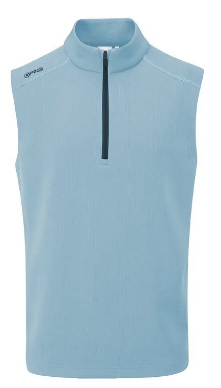 PING Ramsey gilet in pile costolato da uomo, blu melange