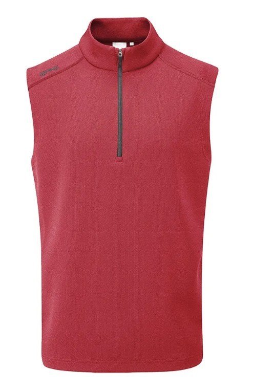 PING Ramsey gilet in pile a coste da uomo, rosso melange