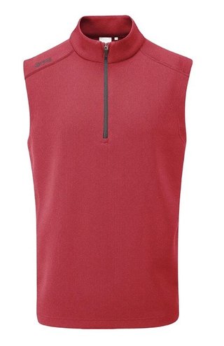 PING Ramsey gilet in pile a coste da uomo, rosso melange