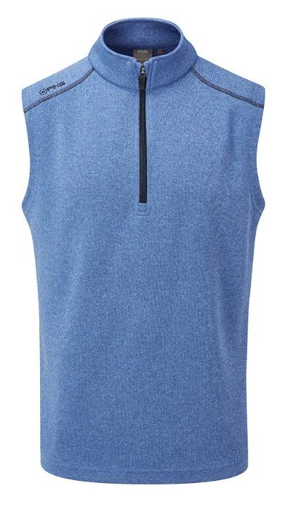 PING Ramsey gilet in pile a coste da uomo, snorkel blue marl