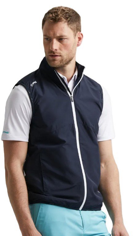 PING Ashbourne gilet in pile da uomo, blu navy/stormcloud