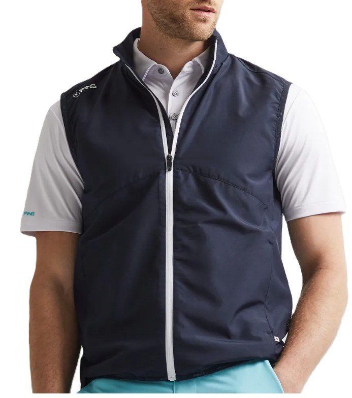 PING Ashbourne gilet in pile da uomo, blu navy/stormcloud