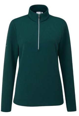 PING Lyla Half Zip Ribbed pile da donna, pine