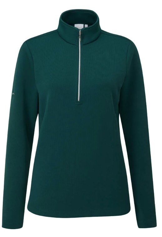 PING Lyla Half Zip Ribbed pile da donna, pine