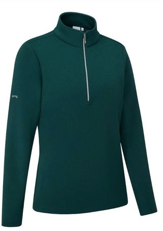 PING Lyla Half Zip Ribbed pile da donna, pine