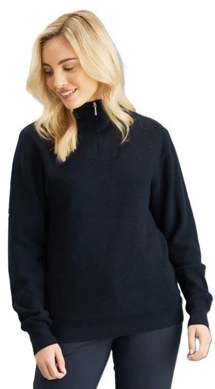 PING Kaylah Half Zip Lined maglione da donna, blu navy