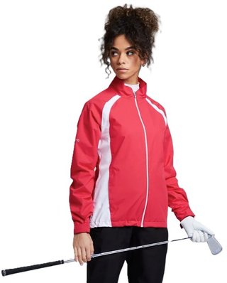 PING Freda giacca impermeabile da donna, rosebud/bianco