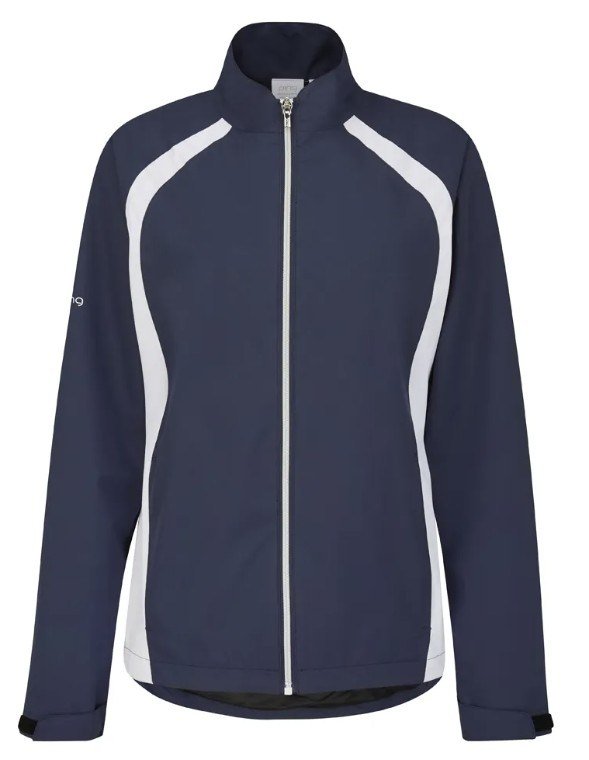 PING Freda giacca impermeabile da donna, oxford blue/bianco
