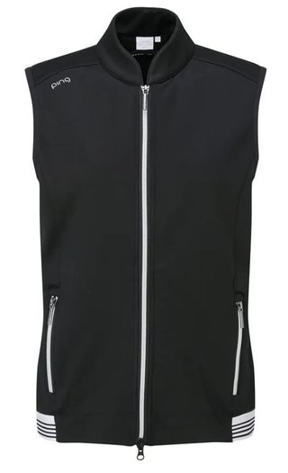 PING Dot Fleece gilet donna, nero/bianco