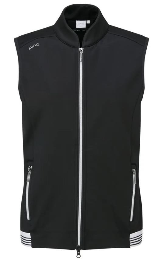 PING Dot Fleece gilet donna, nero/bianco