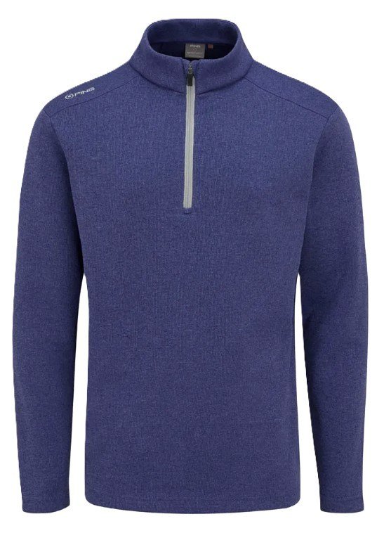 PING Ramsey half zip ribbed fleece pullover da uomo, twilight marl