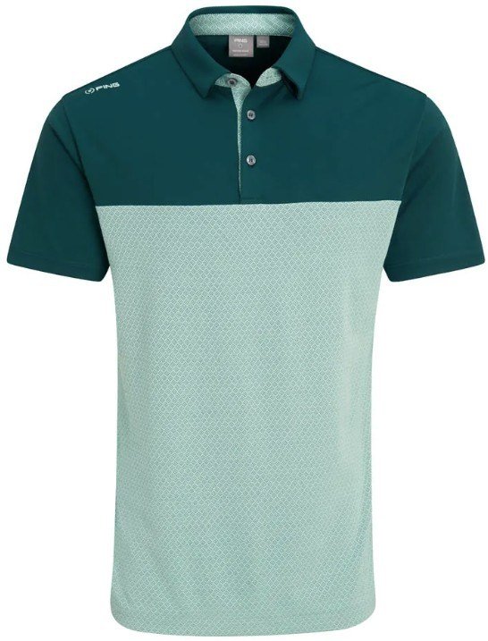 PING Hall polo da uomo, verde foresta/verde nebbioso
