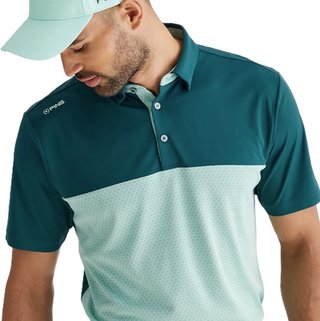 PING Hall polo da uomo, verde foresta/verde nebbioso