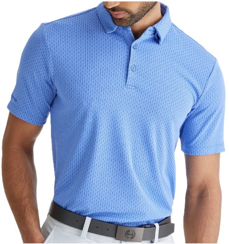 PING Hershel polo da uomo, cornflower blue multi