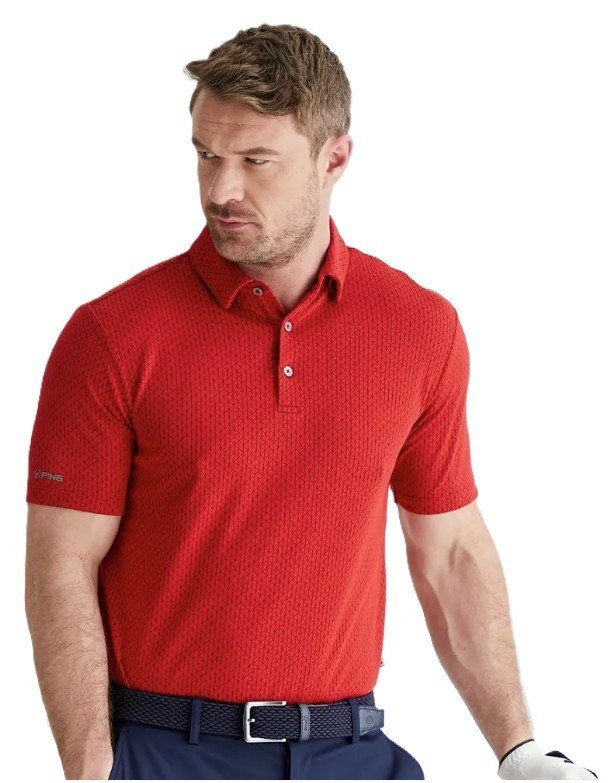 PING Hershel polo uomo, rich red multi