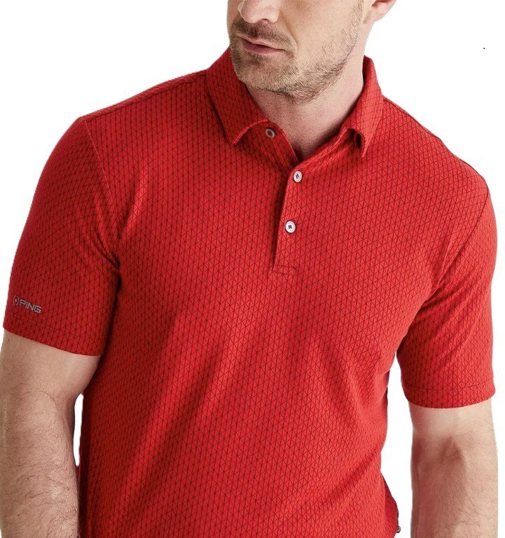 PING Hershel polo uomo, rich red multi