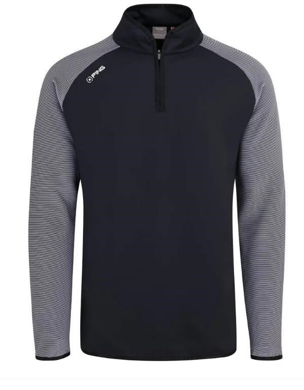 PING Strio Performance midlayer felpa uomo, nero/bianco