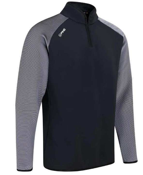 PING Strio Performance midlayer felpa uomo, nero/bianco