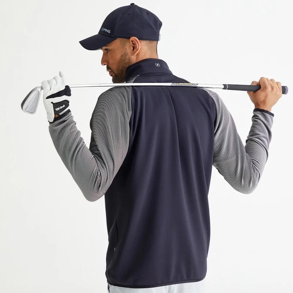 PING Strio Performance midlayer felpa uomo, nero/bianco