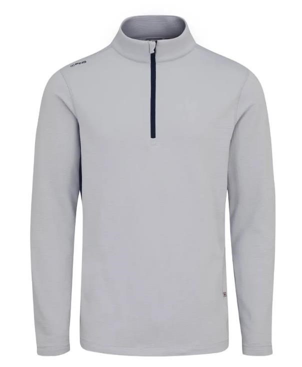 PING Rhodri Half Zip Fleece felpa uomo, silver/navy