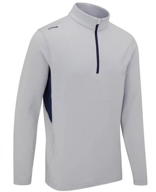 PING Rhodri Half Zip Fleece felpa uomo, silver/navy