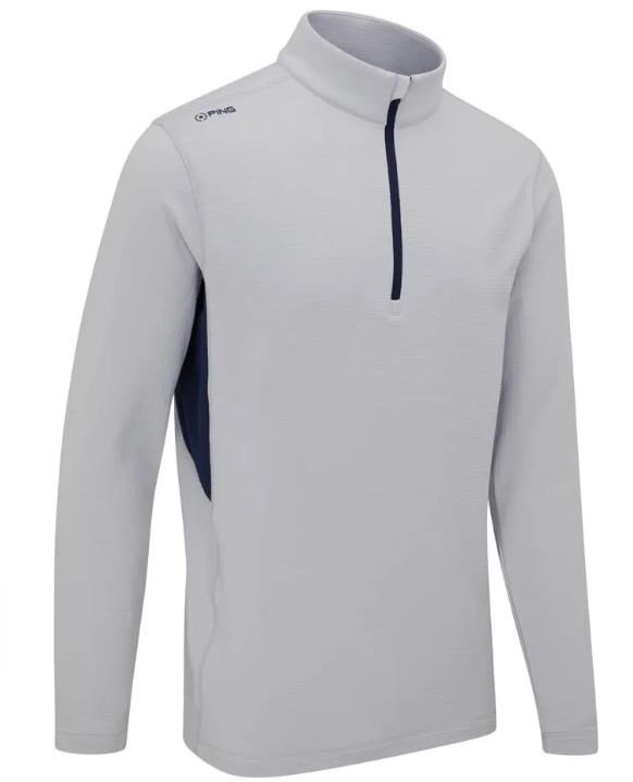 PING Rhodri Half Zip Fleece felpa uomo, silver/navy