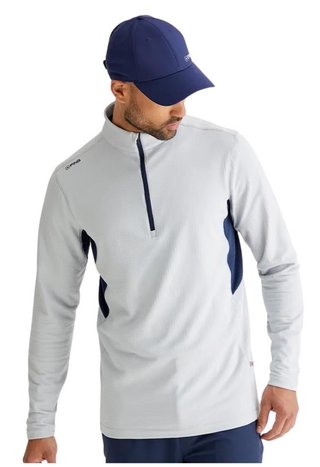 PING Rhodri Half Zip Fleece felpa uomo, silver/navy